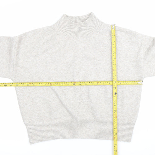 Anine Bing Womens Beige Mock Neck Wool Blend Jumper Size S