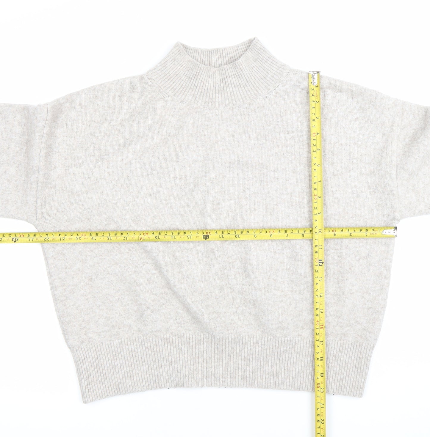 Anine Bing Womens Beige Mock Neck Wool Blend Jumper Size S