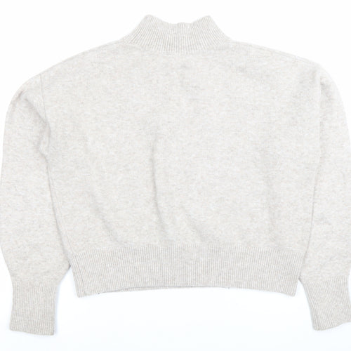 Anine Bing Womens Beige Mock Neck Wool Blend Jumper Size S