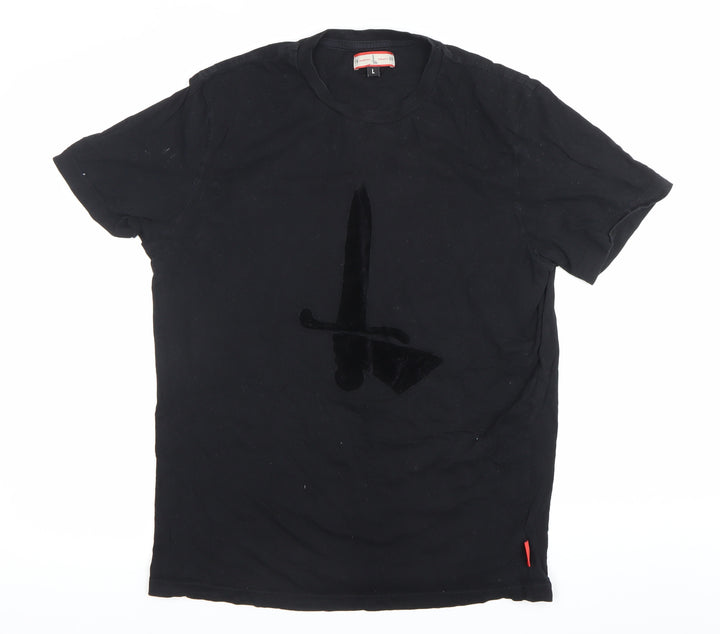Charlton Athletic Mens Black Large Cotton Crew Neck Sports T-Shirt