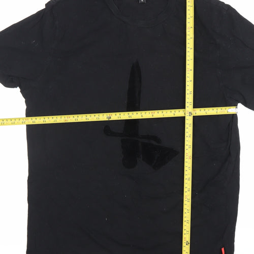 Charlton Athletic Mens Black Large Cotton Crew Neck Sports T-Shirt