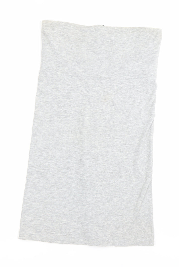Topshop Women’s Grey Strapless Bodycon Dress Size 10 Knee Length