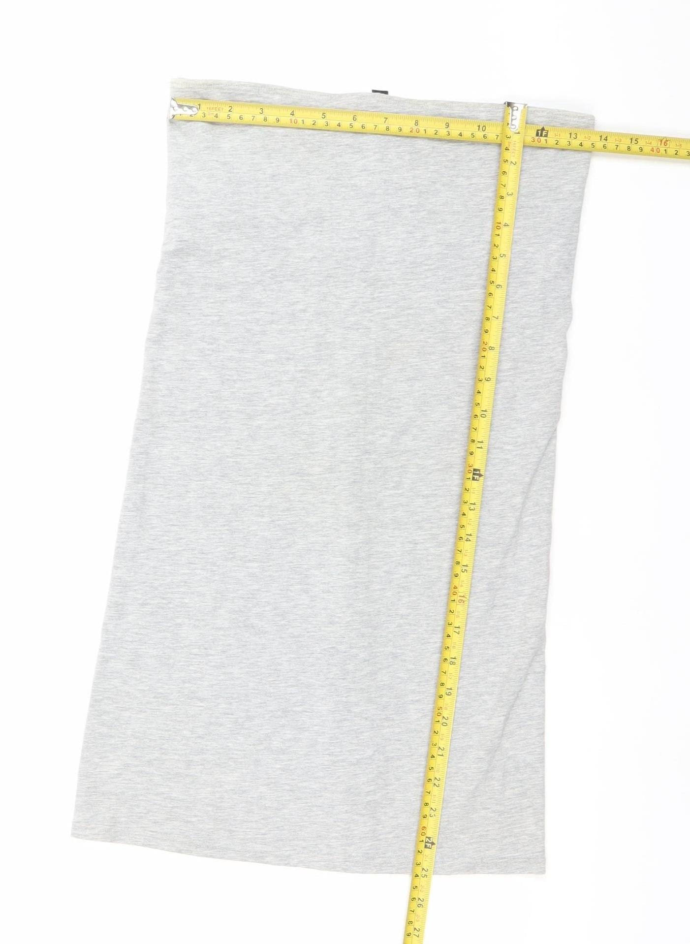 Topshop Women’s Grey Strapless Bodycon Dress Size 10 Knee Length