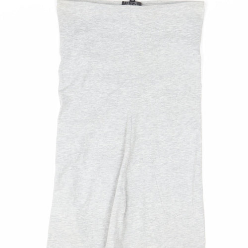 Topshop Women’s Grey Strapless Bodycon Dress Size 10 Knee Length
