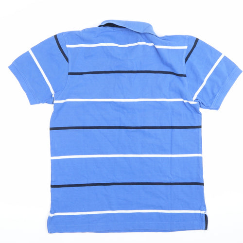Stone Bay Men’s Blue Striped Cotton Polo Shirt Size S