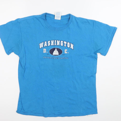 Delta Pro Weight Boys Blue Washington D.C. Graphic T-Shirt Size L