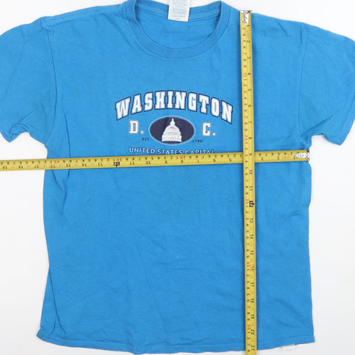 Delta Pro Weight Boys Blue Washington D.C. Graphic T-Shirt Size L