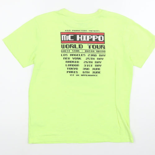 Next Boys Green Hip Hop Graphic T-Shirt Age 9 Years Short Sleeve Crew Neck
