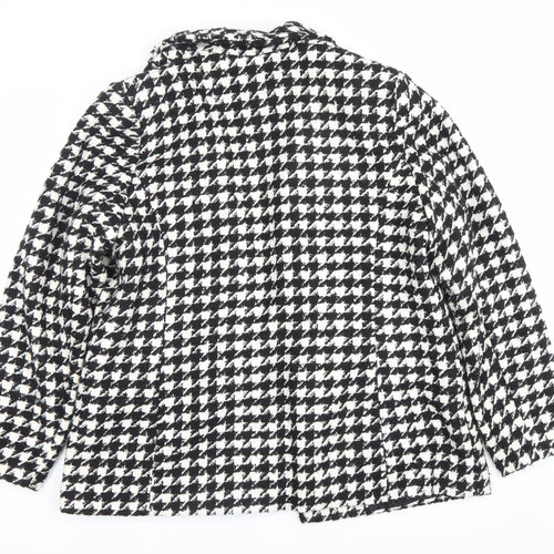 ET VOUS Womens Black White Houndstooth Blazer Size 20