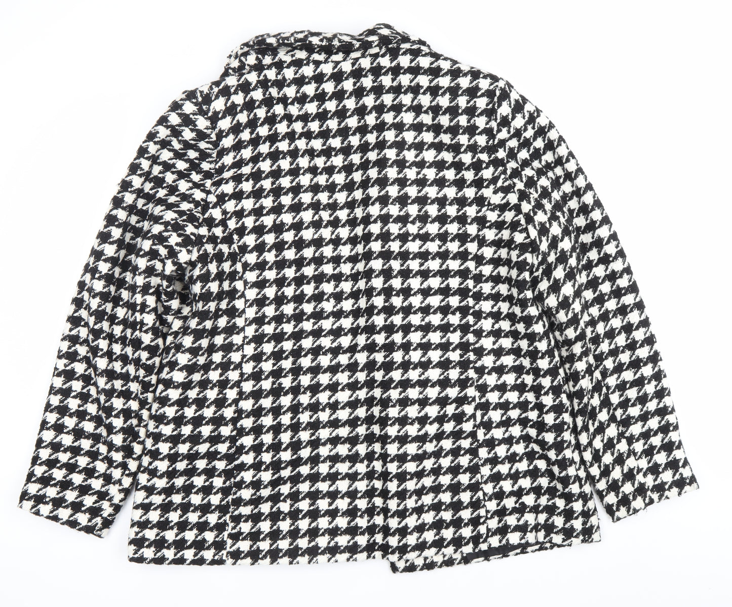 ET VOUS Womens Black White Houndstooth Blazer Size 20