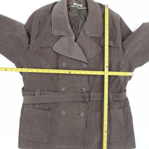 Marks and Spencer Women’s Brown Cotton Blend Pea Coat Size 22
