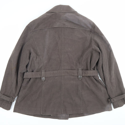 Marks and Spencer Women’s Brown Cotton Blend Pea Coat Size 22