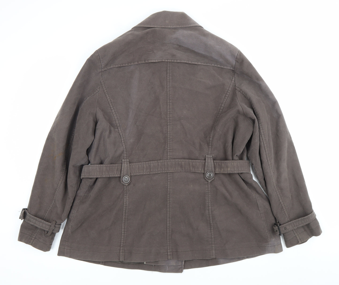 Marks and Spencer Women’s Brown Cotton Blend Pea Coat Size 22