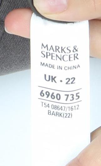 Marks and Spencer Women’s Brown Cotton Blend Pea Coat Size 22