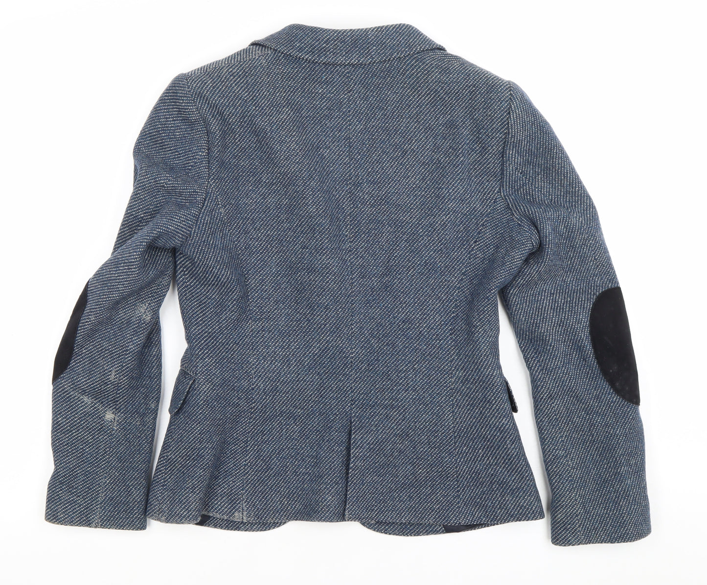 GANT Womens Blue Wool Herringbone Blazer Jacket Size 8