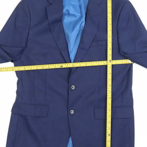 Moss London Men’s Blue Slim Fit Blazer Jacket Size 42 Long