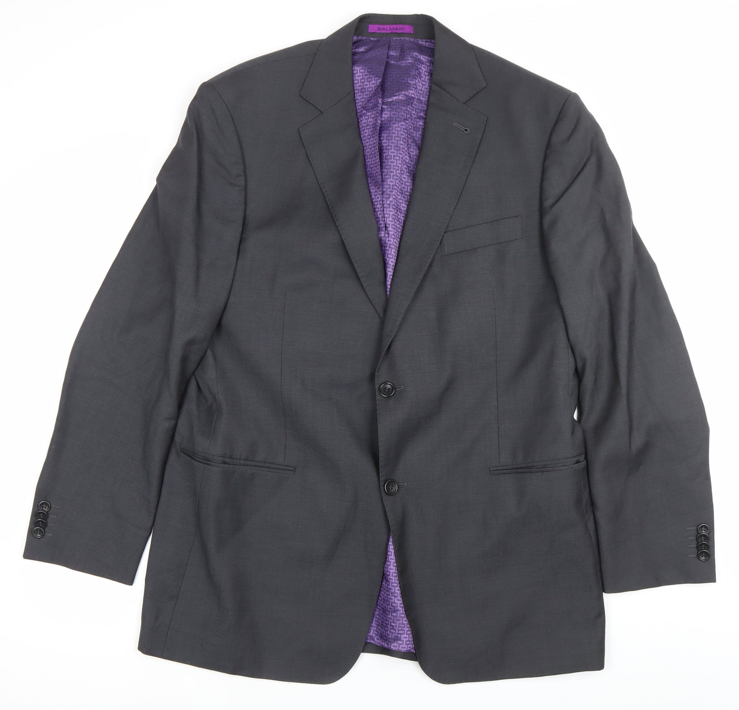 Balmain Men's Grey Blazer Jacket 42in Chest Notch Lapel Formal