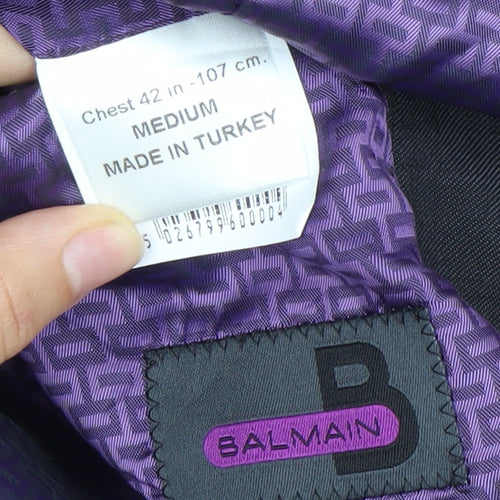 Balmain Men's Grey Blazer Jacket 42in Chest Notch Lapel Formal