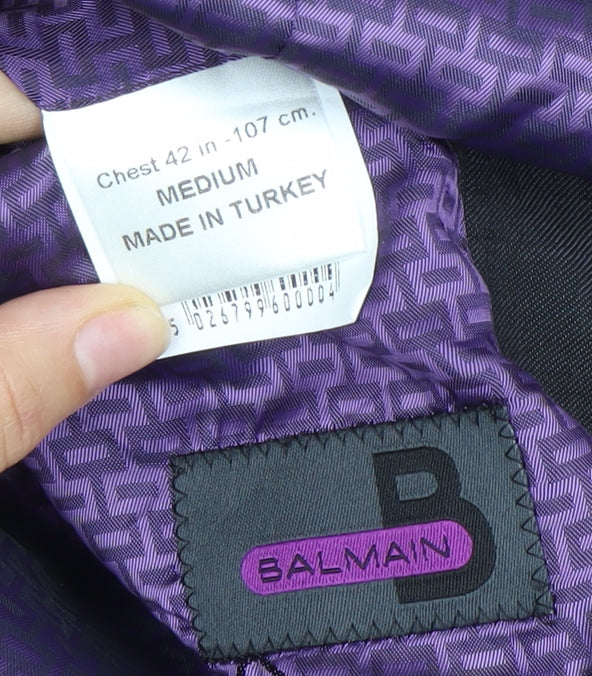 Balmain Men's Grey Blazer Jacket 42in Chest Notch Lapel Formal