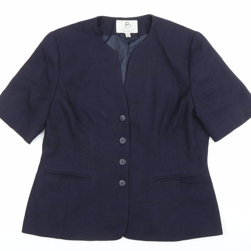Paul Berman Women’s Blue Suit Jacket UK 14 Short Sleeve Workwear