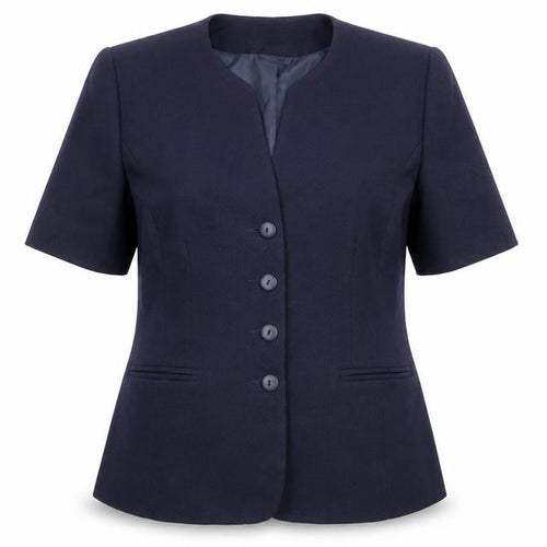 Paul Berman Women’s Blue Suit Jacket UK 14 Short Sleeve Workwear