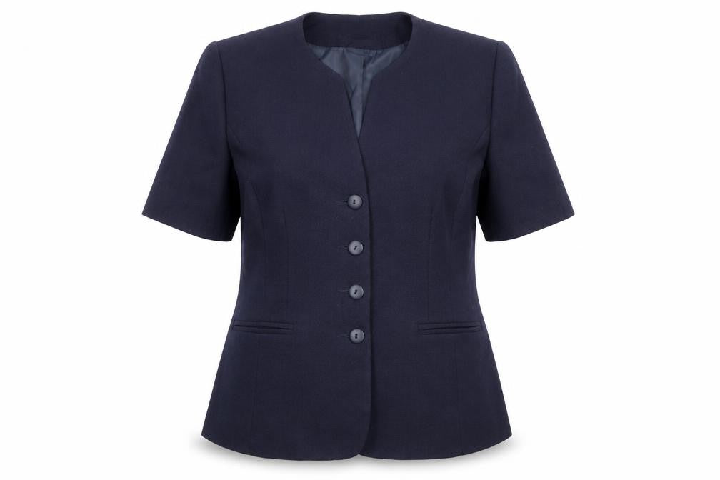 Paul Berman Women’s Blue Suit Jacket UK 14 Short Sleeve Workwear