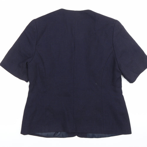 Paul Berman Women’s Blue Suit Jacket UK 14 Short Sleeve Workwear
