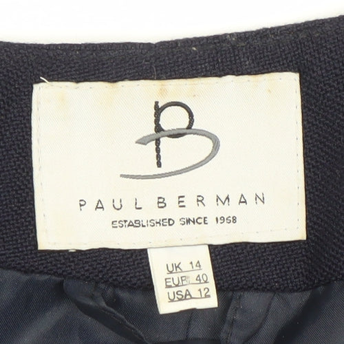 Paul Berman Women’s Blue Suit Jacket UK 14 Short Sleeve Workwear