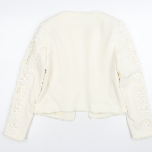 H&M Women’s Ivory Lace Suit Jacket Size 12 Regular Fit Long Sleeve
