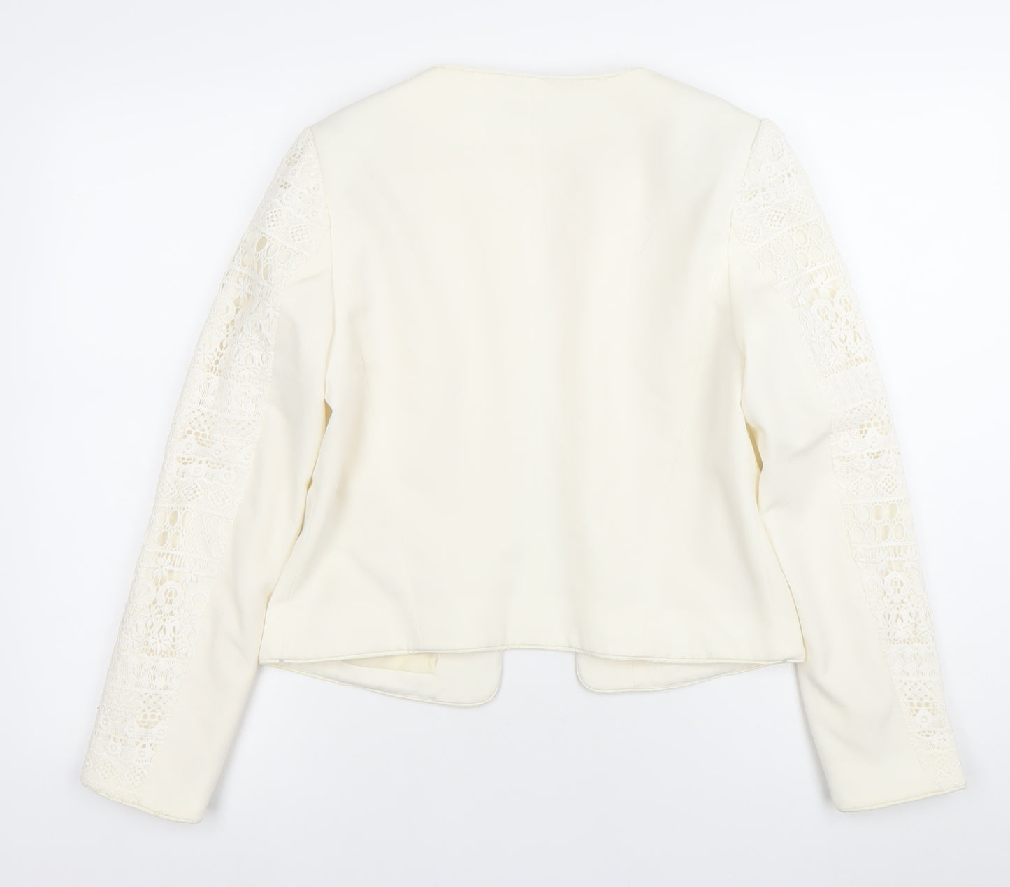 H&M Women’s Ivory Lace Suit Jacket Size 12 Regular Fit Long Sleeve