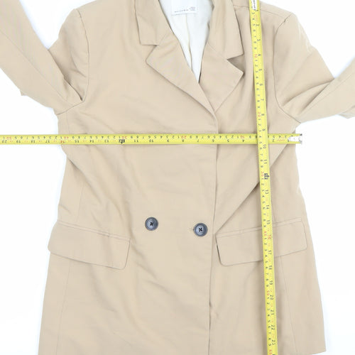 Bershka Women’s Beige XS Double-Breasted Blazer Jacket