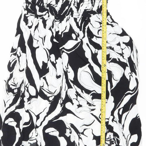 River Island Women’s Black White Abstract Ruched Mini Dress Size 8