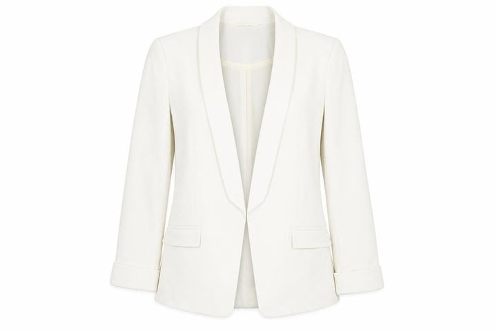 Miss Selfridge Women White Shawl Lapel Blazer UK 6 Slim Fit