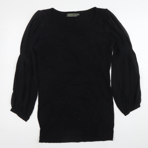 Mint Velvet Women’s Black Size 12 Shift Dress Long Sleeve Scoop Neck