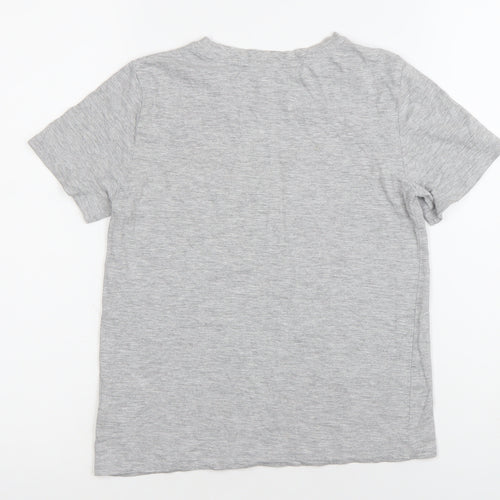 H&M Boys Grey Dinosaur Graphic T-Shirt Size 9-10 Years Cotton Blend