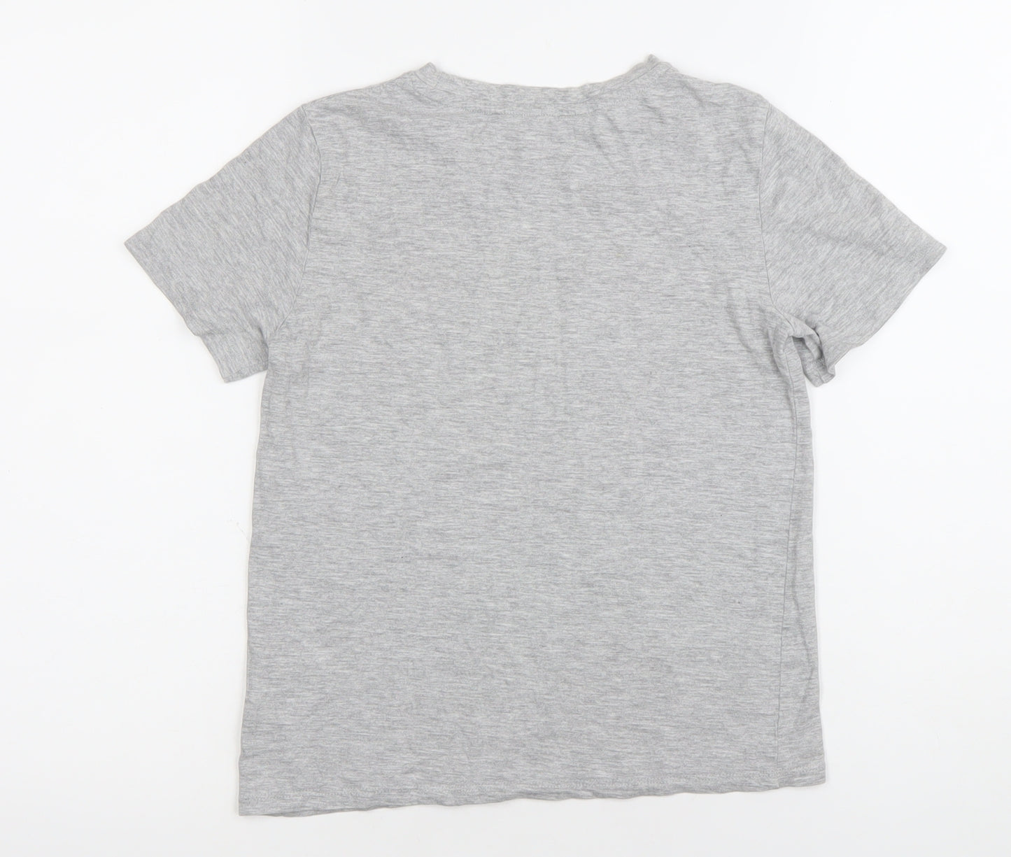 H&M Boys Grey Dinosaur Graphic T-Shirt Size 9-10 Years Cotton Blend