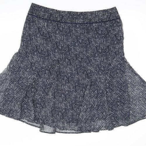 Marks & Spencer Women’s Blue Geometric Flare Skirt UK 18 Knee Length
