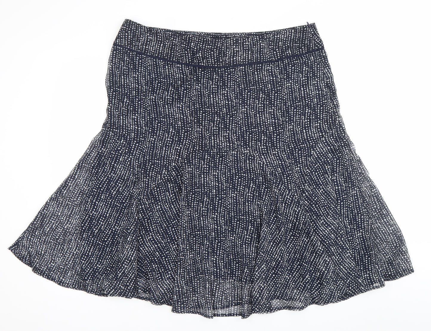 Marks & Spencer Women’s Blue Geometric Flare Skirt UK 18 Knee Length