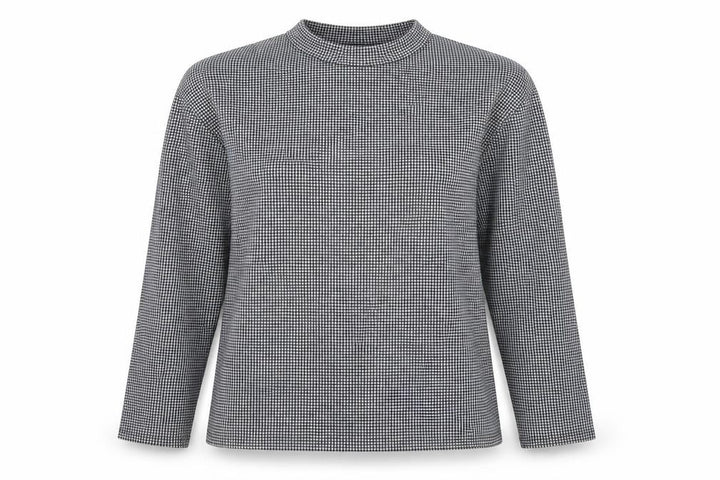 Pull&Bear Women’s Black Houndstooth Mock Neck Blouse Size 10