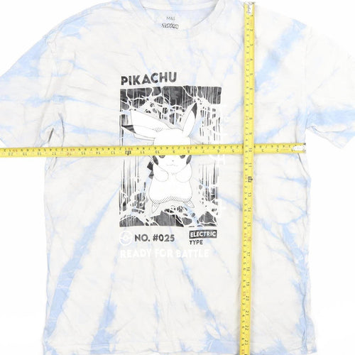 Marks and Spencer Boys Multicoloured Pokémon Pikachu Tie-Dye T-Shirt 13-14Y