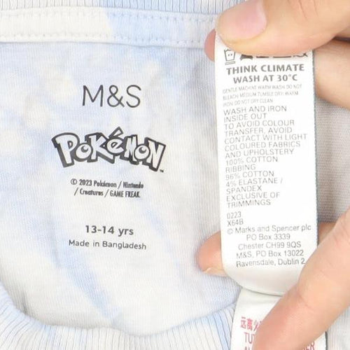 Marks and Spencer Boys Multicoloured Pokémon Pikachu Tie-Dye T-Shirt 13-14Y