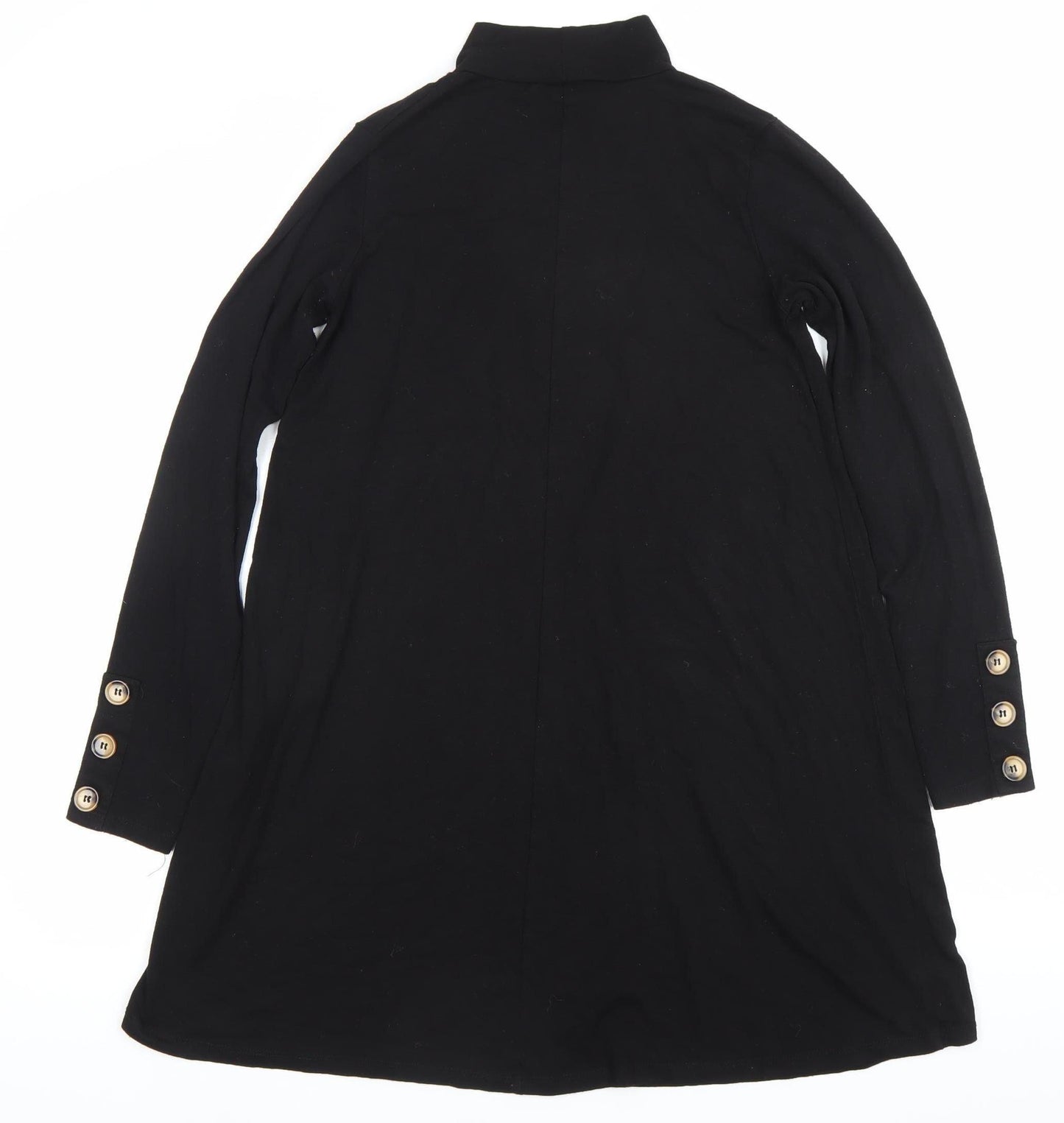 Pull&Bear Womens Black Long Sleeve Knee Length Shift Dress UK 12