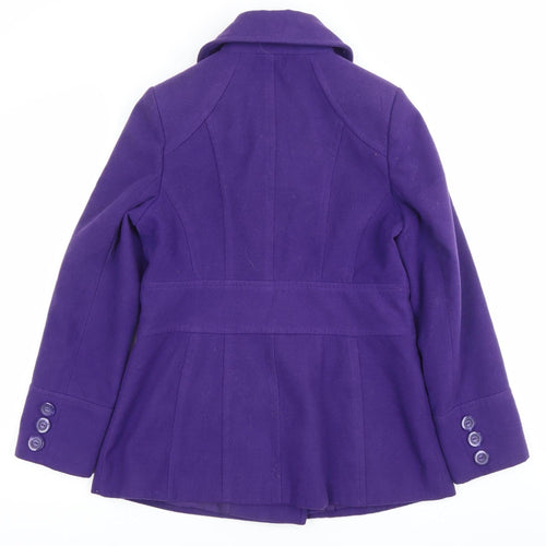 Debenhams Women’s Purple Wool Blend Mid-Length Coat Size 14