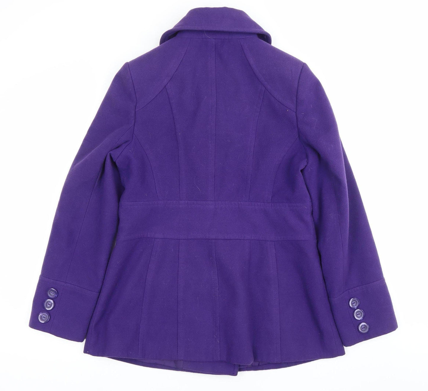 Debenhams Women’s Purple Wool Blend Mid-Length Coat Size 14