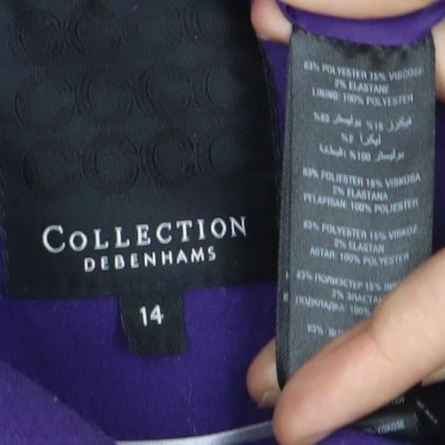 Debenhams Women’s Purple Wool Blend Mid-Length Coat Size 14