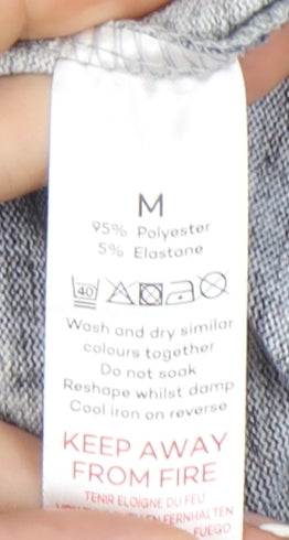 Bonmarché Women’s Grey Blue Geometric Zip Jumper Size M