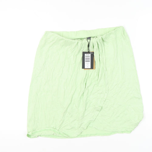 Pieces Women Green XL Knee Length Straight Pencil Skirt Viscose