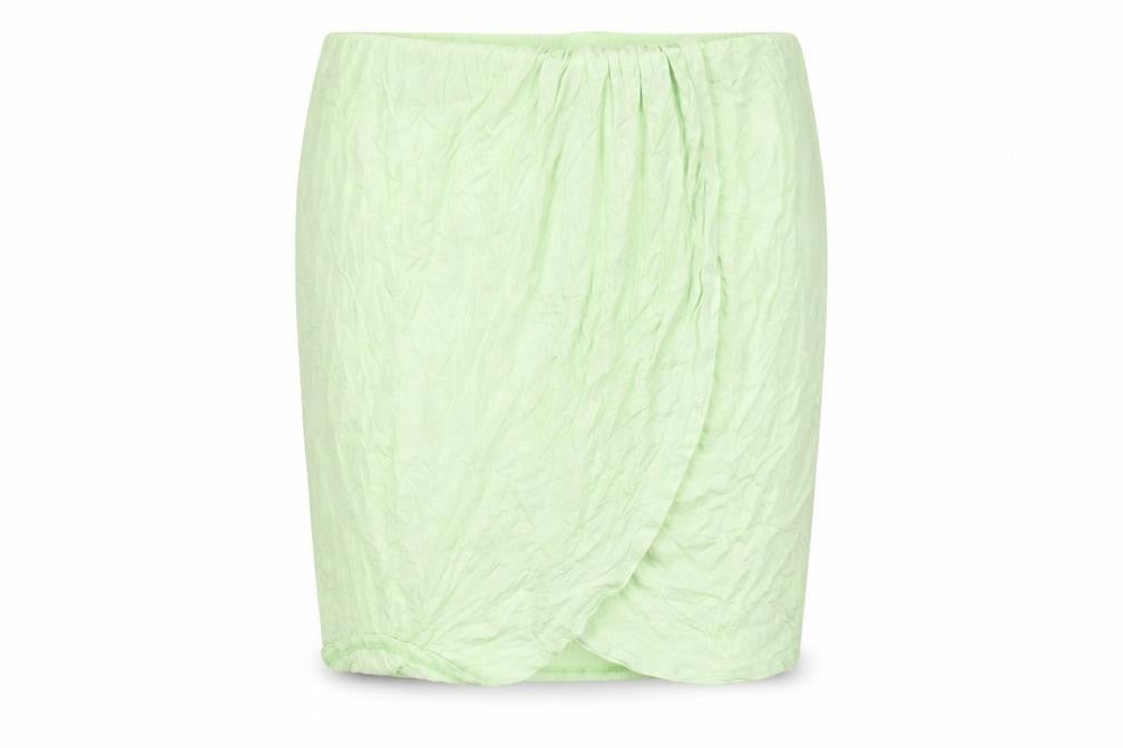 Pieces Women Green XL Knee Length Straight Pencil Skirt Viscose
