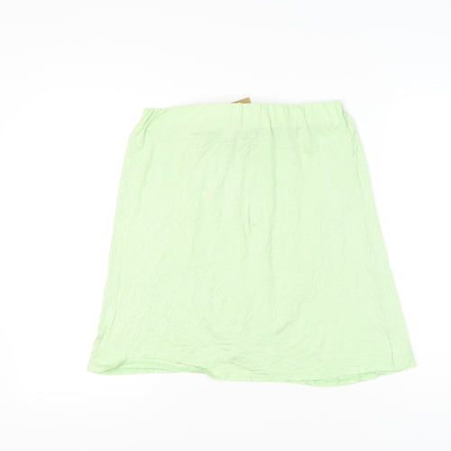 Pieces Women Green XL Knee Length Straight Pencil Skirt Viscose