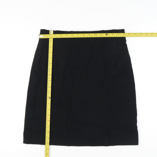 Marks and Spencer Women Black Size 12 Pencil Long Work Skirt